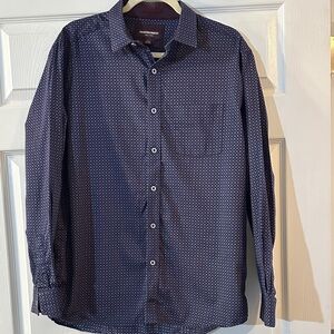 Johnson and Murphy  Dark Blue Geometric Shirt